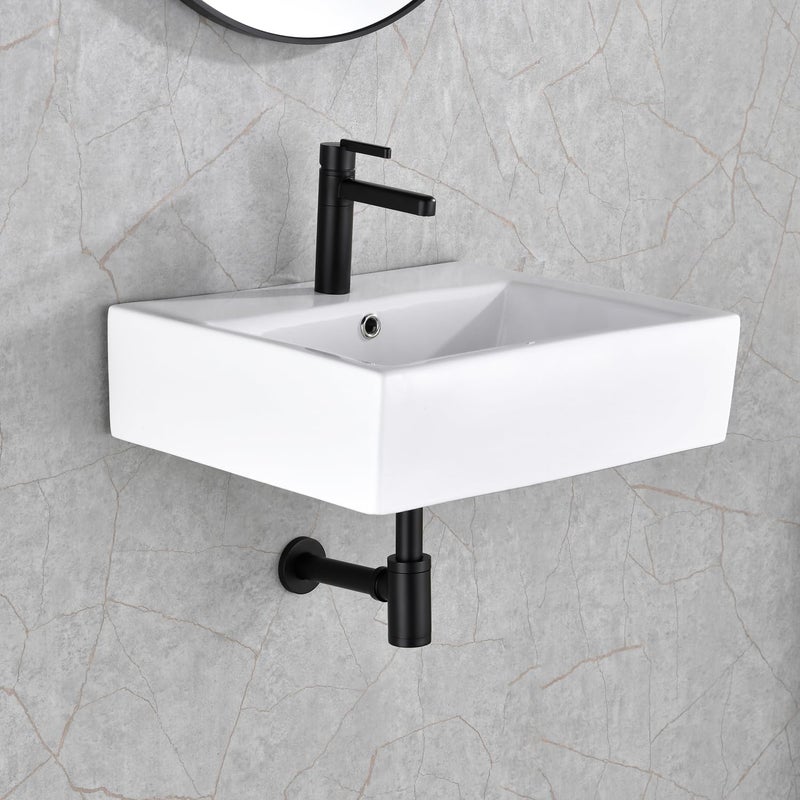 GORDEE Bathroom Sink Stopper P-Trap Complete Set Adjustable Bottle Trap Solid Brass Sink Drain Kit Tube and Pop Up Drain Stopper Set with Overflow, Matte Black - Image 2